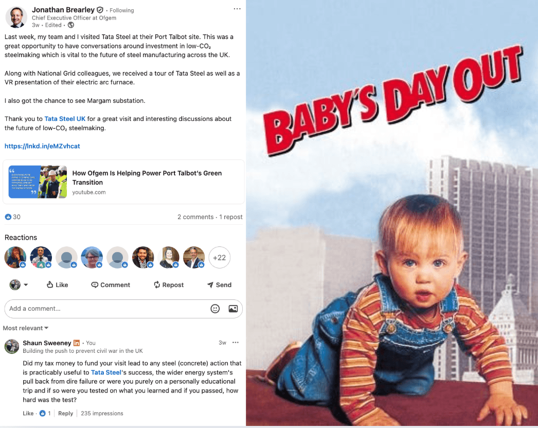 For not having leaders who are learning on the job and leading us into the abyss